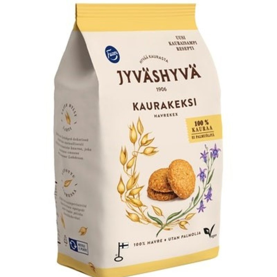 Leipomotuotteet Fazer Makeiset | Fazer Jyvashyva Kaurakeksi 100% Kauraa 350G