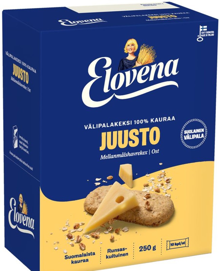 Leipomotuotteet Kespro | Elovena 10X25G Juusto Taysjyvavalipalakeksi 100% Kauraa