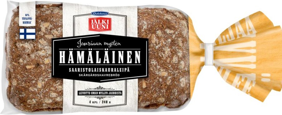 Leipomotuotteet Fazer leipomot | Oululainen Jalkiuuni Hamalainen Saaristolaiskauraleipa 4Kpl 240G Taysj