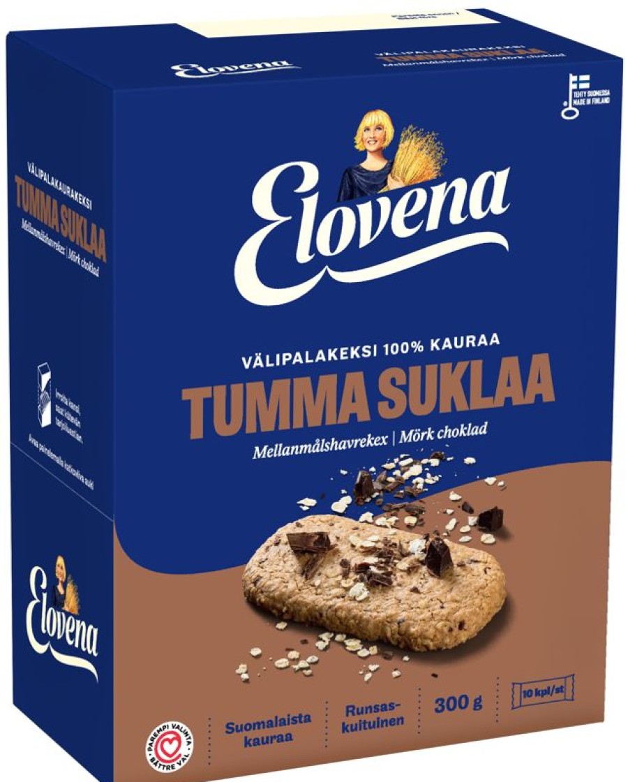 Leipomotuotteet Kespro | Elovena 10X30G Tumma Suklaa Taysjyva Valipalakeksi 100% Kauraa