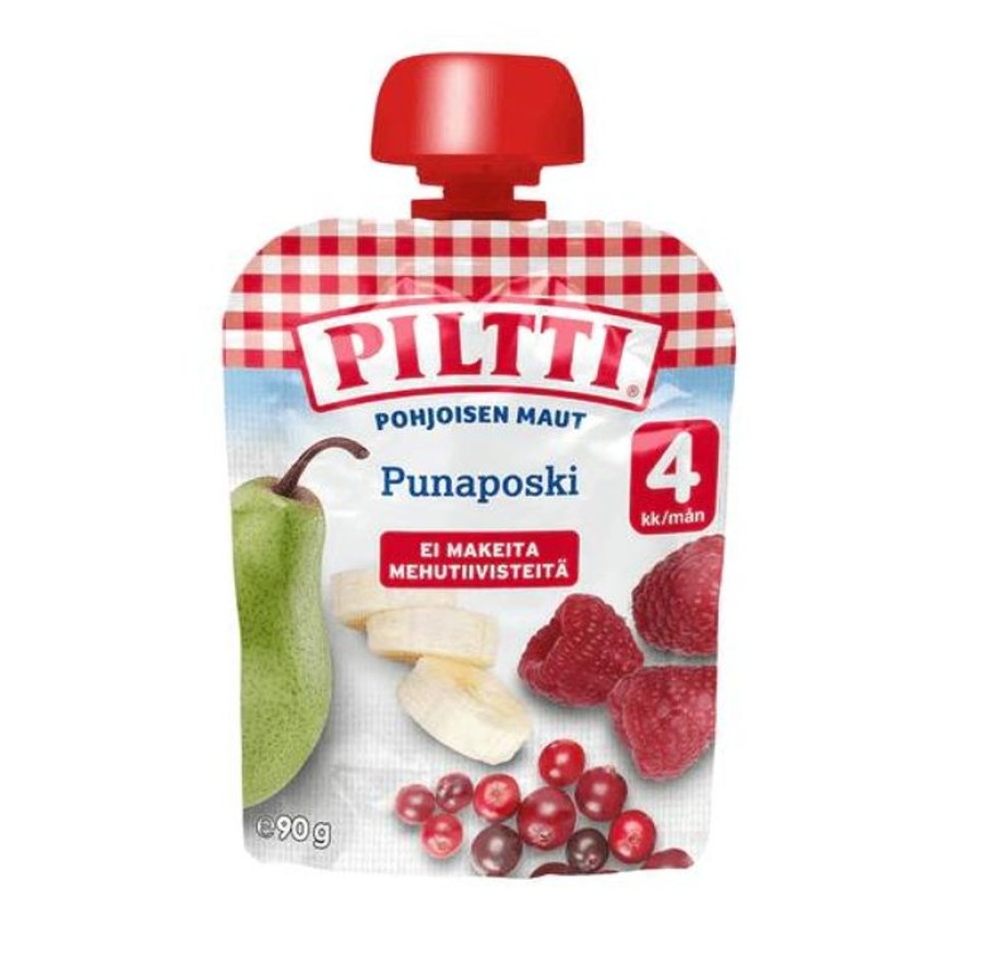 Lapsille Kespro | Piltti Pohjoisen Maut 90G Punaposki Hedelmasose 4Kk Annospussi 8Kpl Mo