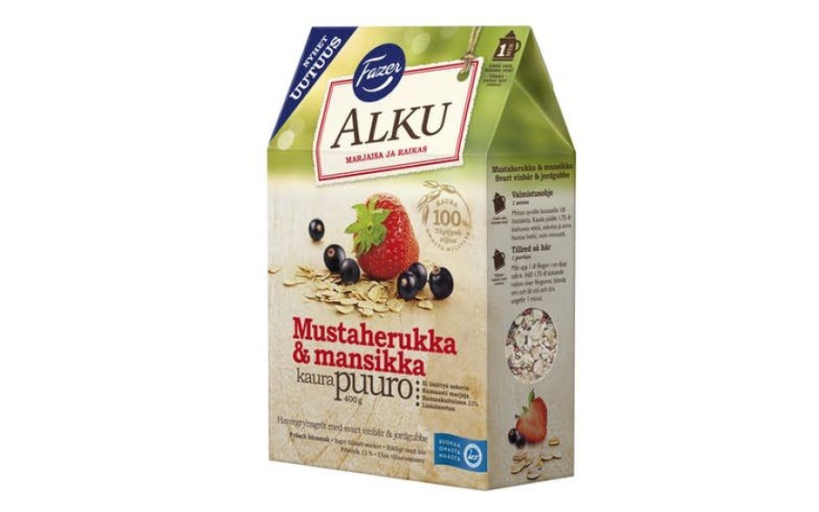 Elintarvikkeet Kespro | Fazer Alku 400G Mustaherukka &Mansikka Kaurapuuro Hiutaleseos