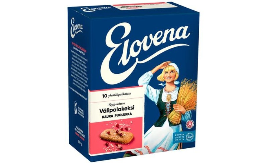 Leipomotuotteet Kespro | Elovena 10X30G Kaura-Puolukka Taysjyva Valipalakeksi 100% Kauraa