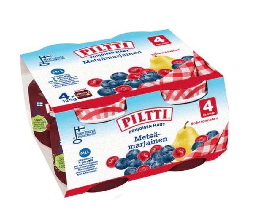 Lapsille Kespro | Piltti 4X125G Pohjoisen Maut Metsamarjainen Marja- Ja Hedelmasose 4Kk