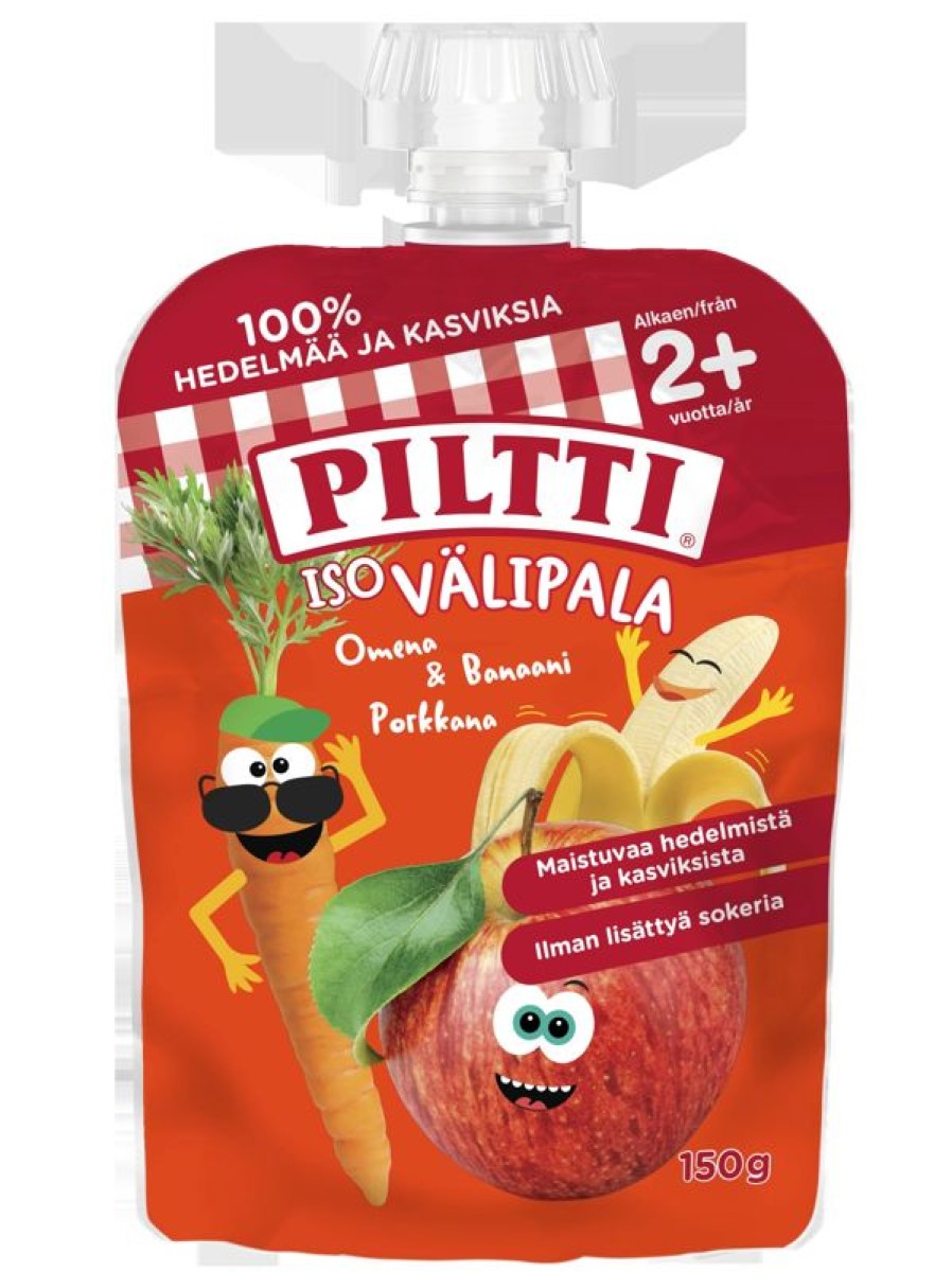 Lapsille Kespro | Piltti 150G Iso Valipala Omena-Banaani-Porkkana 2+V Annospussi 6Kpl Mo