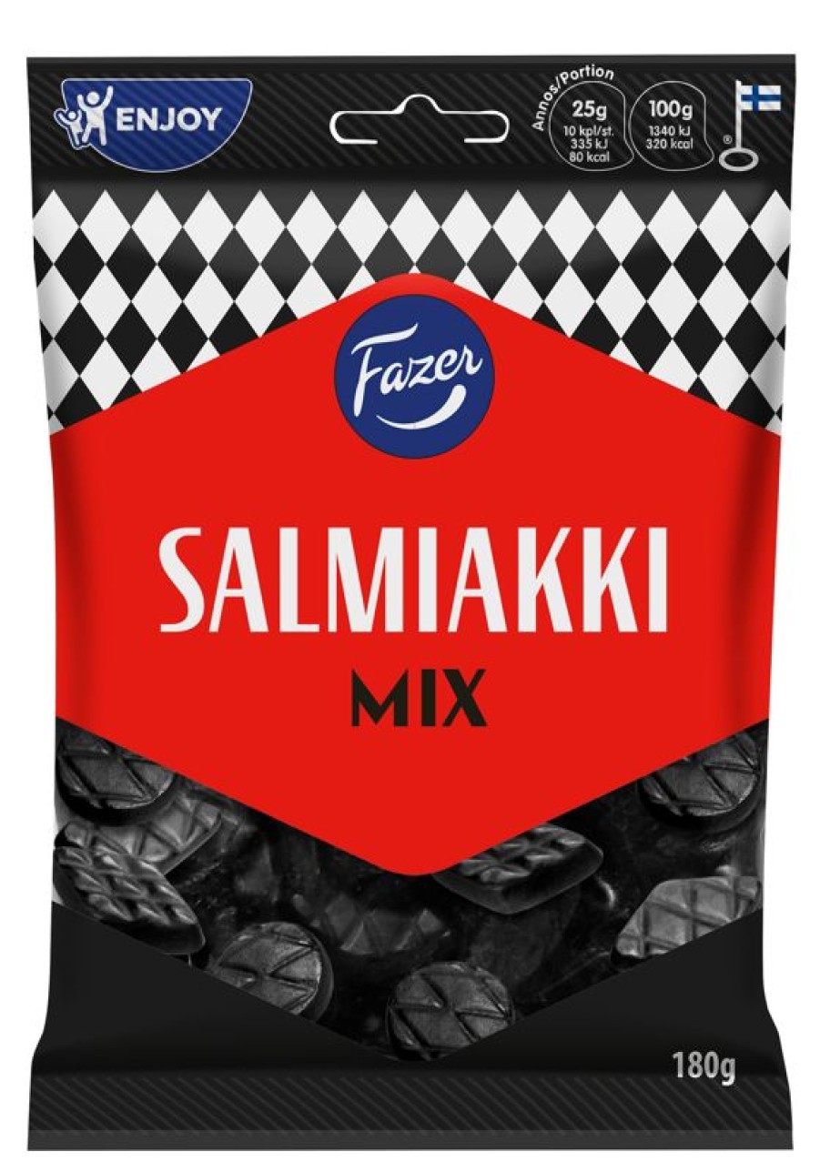 Elintarvikkeet Fazer Makeiset | Fazer Salmiakki Mix Salmiakki Karkkipussi 180G