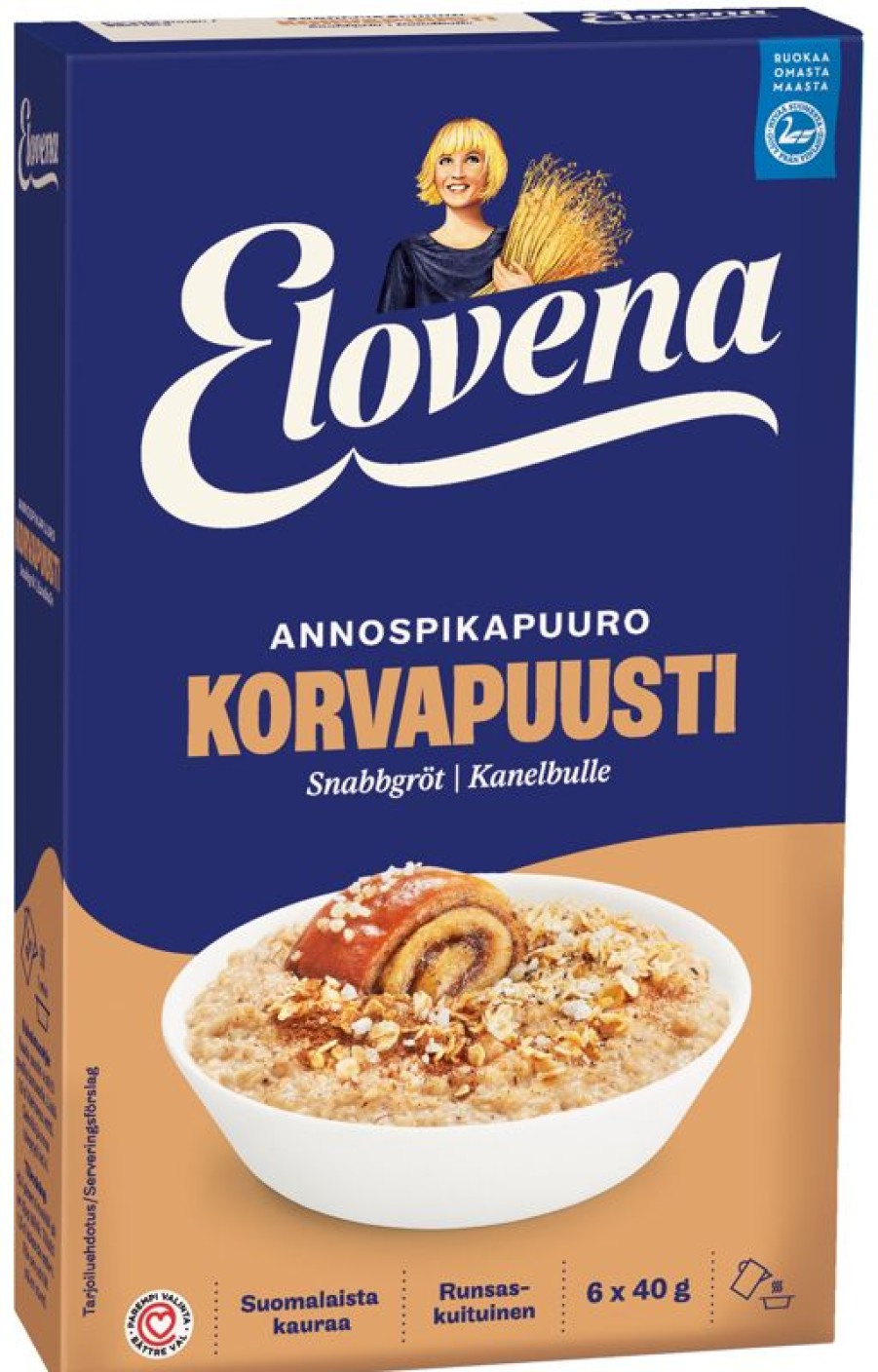 Elintarvikkeet Kespro | Elovena 240G Korvapuustinmakuinen Annospikapuuro