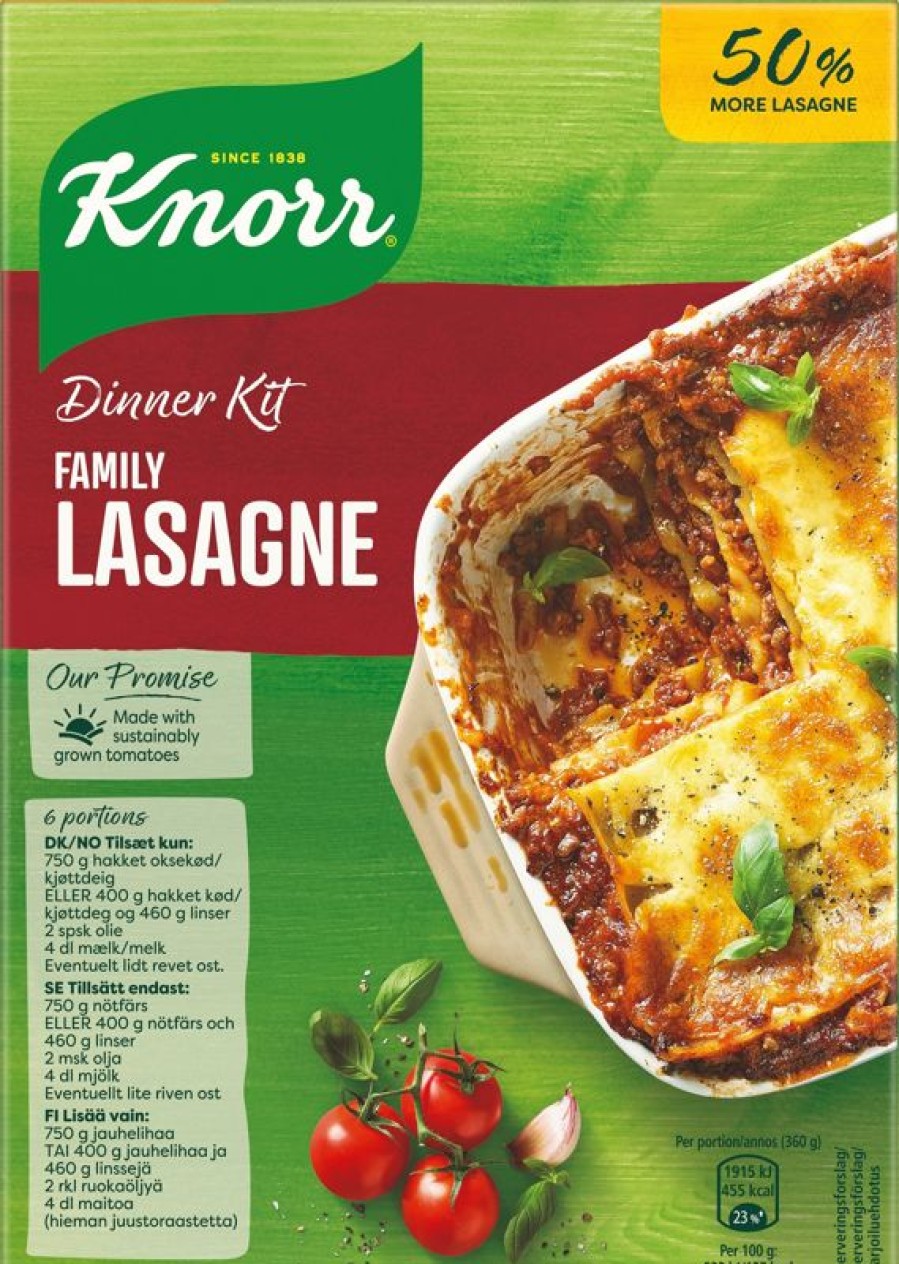 Elintarvikkeet Kespro | Knorr Family Lasagne Ateria-Aines Ei Lisattya Sokeria 350 G 6 Annosta