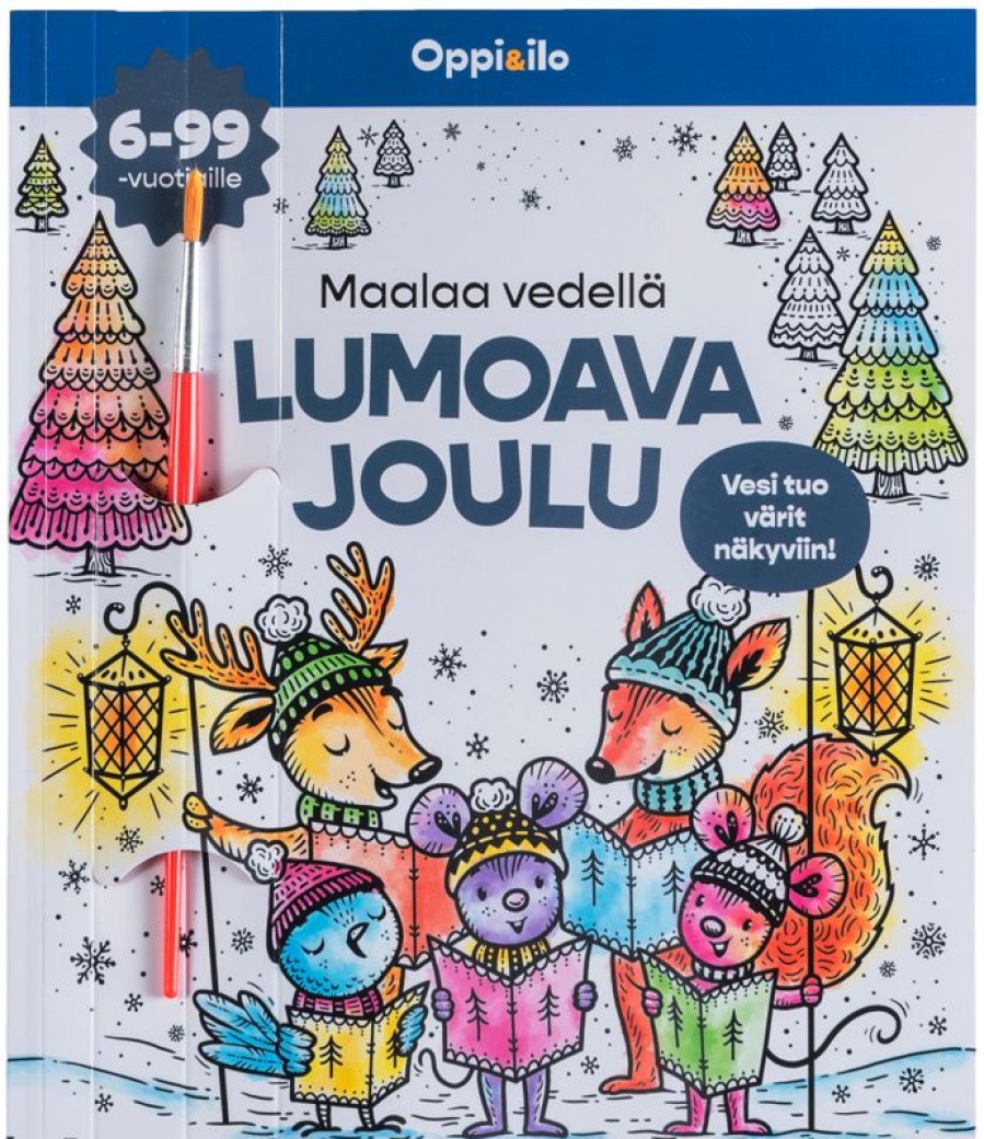 Lapsille SanomaPro | Oppi&Ilo - Maalaa Vedella Lumoava Joulu -Puuhakirja 6-99 V