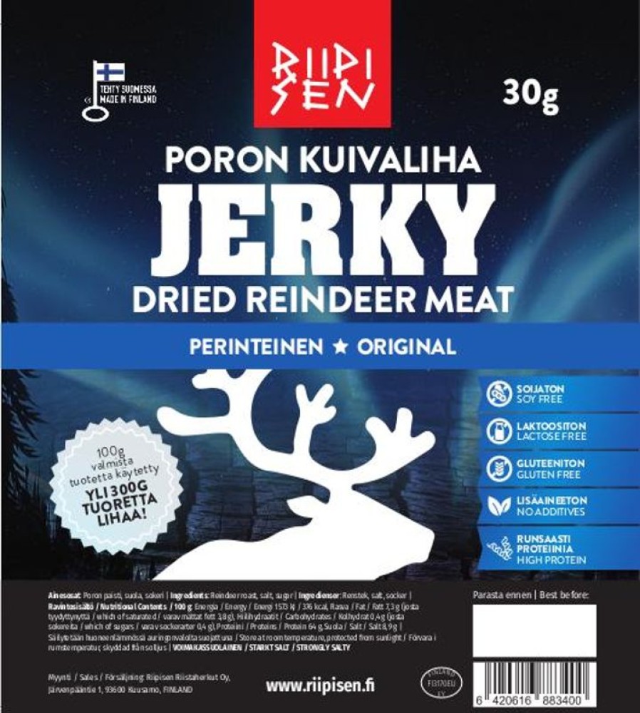 Elintarvikkeet Riipinen | Riipisen Poron Kuivaliha Original 30G