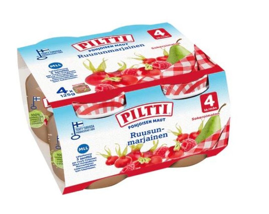 Lapsille Kespro | Piltti 4X125G Pohjoisen Maut Ruusunmarjainen Marja- Ja Hedelmasose 4Kk