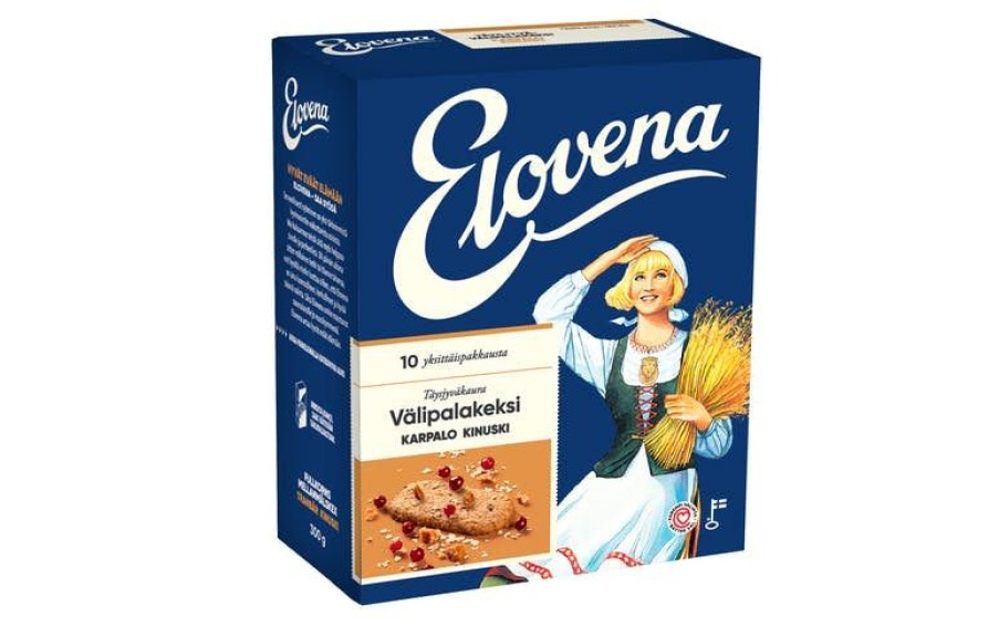 Leipomotuotteet Kespro | Elovena 10X30G Karpalo-Kinuski Taysjyva Valipalakeksi 100% Kauraa