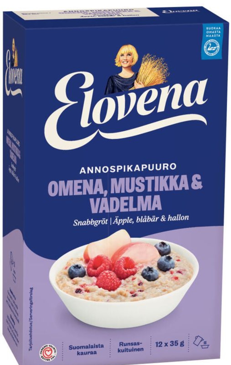 Elintarvikkeet Kespro | Elovena 420G Omena-Mustikka-Vadelma Annospikapuuro