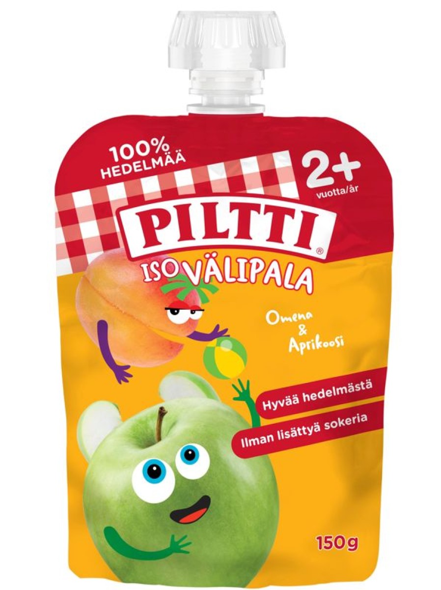 Lapsille Kespro | Piltti Iso Valipala 150G Omena Ja Aprikoosi 2+V Annospussi 6Kpl Monipa