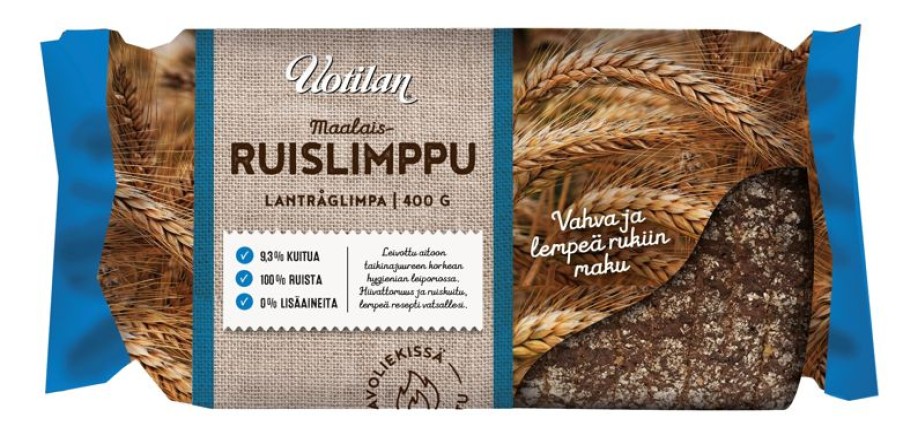 Leipomotuotteet Fazer leipomot | Uotilan Aito Palkaneen Maalaisruislimppu 400G, Leivinhiivaton Limppu